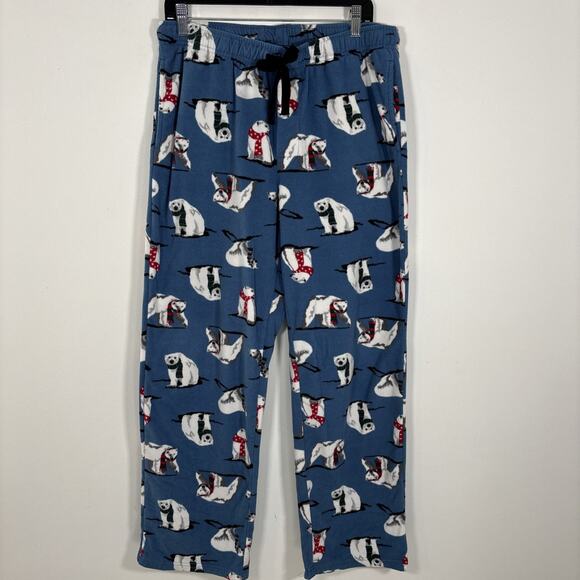 Croft & Barrow Pajama Pant Fleece Polar Bear Large Winter Christmas Comfy Cozy - Picture 1 of 7